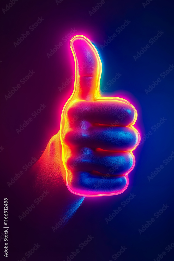 A hand giving a thumbs up sign on a dark blue background A hand giving a thumbs up sign on a dark blue background