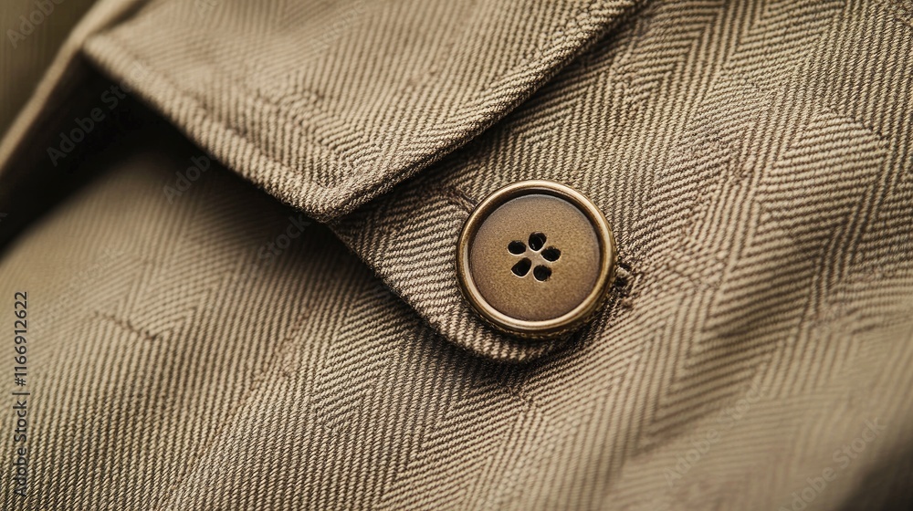 Close-Up of Elegant Fabric with Button Detail on Tailored Jacket Close-Up of Elegant Fabric with Button Detail on Tailored Jacket