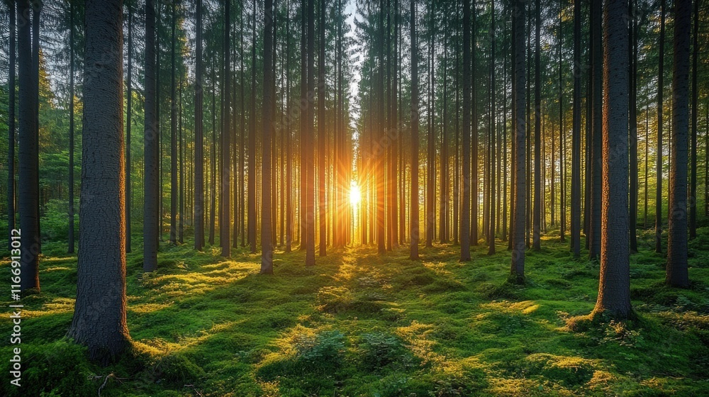 Fototapeta premium Beautiful sunshine in the forest