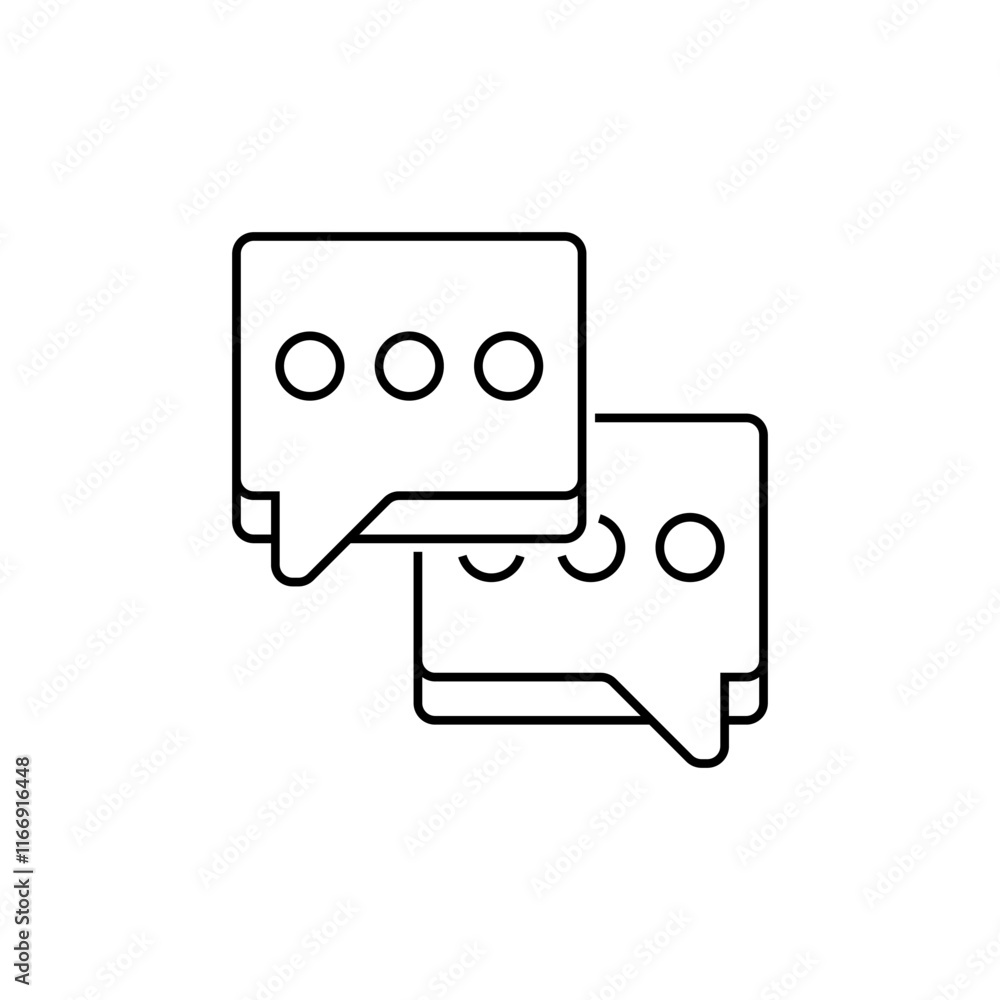 Double Speech Bubbles Line Icon. linear style sign for mobile concept and web design. Outline vector icon. Double Speech Bubbles Line Icon. linear style sign for mobile concept and web design. Outline vector icon.