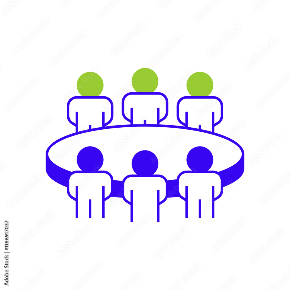 Roundtable Discussion Line Icon. linear style sign for mobile concept and web design. Outline vector icon. Roundtable Discussion Line Icon. linear style sign for mobile concept and web design. Outline vector icon.