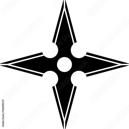 Shuriken icon in flat design.