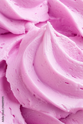 Wallpaper Mural close-up of lavender buttercream frosting with rich, whipped texture, smooth and inviting mood, soft purple tones Torontodigital.ca