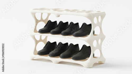 Minimalist 3D-Printed Shoe Rack for Stylish Organization in Entryways and Closets photo