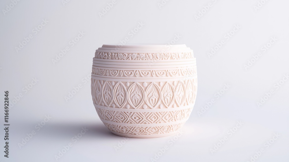 Futuristic 3D-Printed Storage Container with Intricate Design | Ultra-Detail Render on White Background Futuristic 3D-Printed Storage Container with Intricate Design | Ultra-Detail Render on White Background