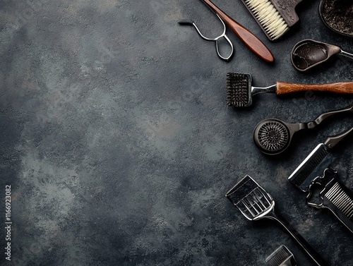 Barber Tools Mockup/Poster with Space for Text photo