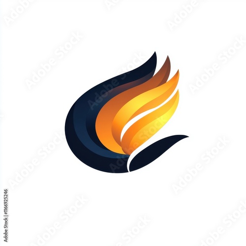 Stylized logo featuring flames in orange and gold, with a dark background accentuating its elegance.
