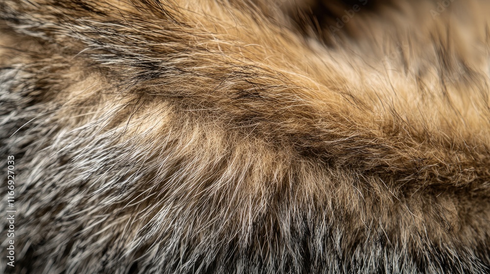 Detailed Close-Up of Soft Brown and Gray Fur Texture Natural Elements
