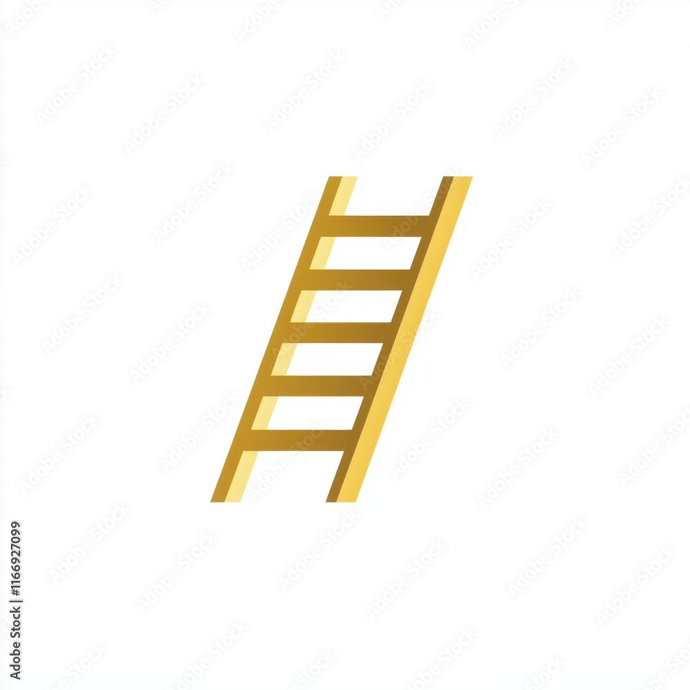 A simple, yellow wooden ladder against a white background, symbolizing elevation and progress. A simple, yellow wooden ladder against a white background, symbolizing elevation and progress.