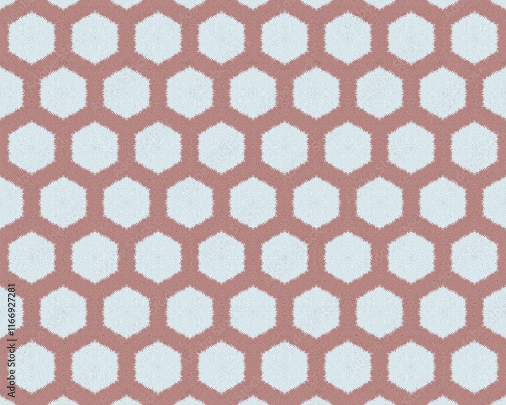 Seamless dusty rose and light blue hexagonal pattern, perfect for textile design or modern backgrounds. Seamless dusty rose and light blue hexagonal pattern, perfect for textile design or modern backgrounds.
