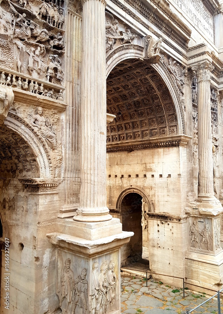 Obraz premium Detail of the Arch of Constantine, Rome, Lazio, Italy