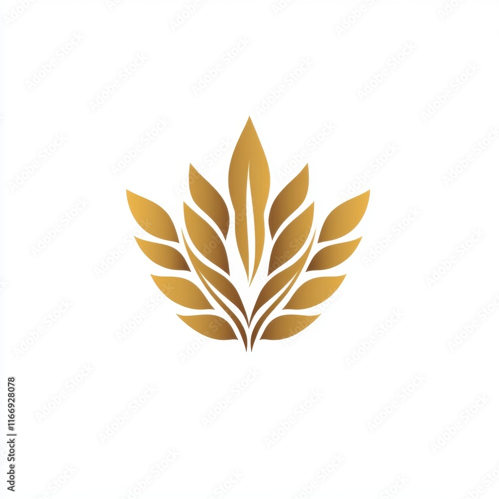 A stylized golden leaf design on a white background, symbolizing nature and growth. A stylized golden leaf design on a white background, symbolizing nature and growth.