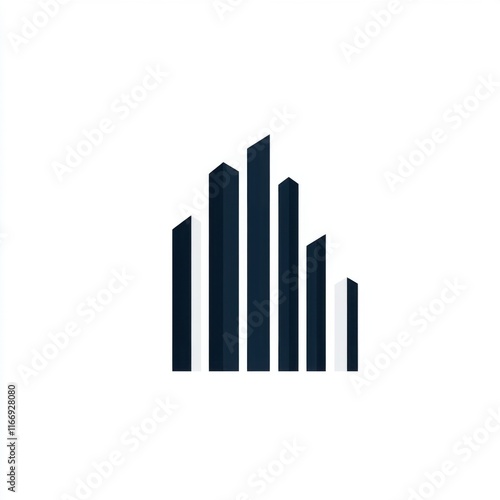 Free Download Abstract dark blue and white financial graph icon on a minimalist background. - GFXLoad