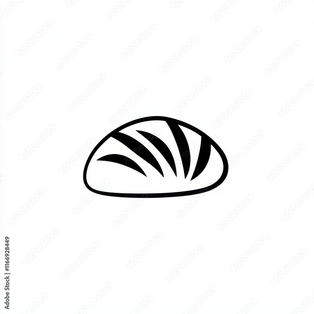 Stylized illustration of a loaf of bread on a white background. Stylized illustration of a loaf of bread on a white background.