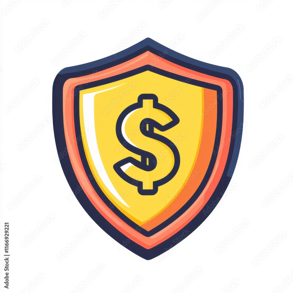 A vibrant dollar sign shield icon, symbolizing financial security and protection. A vibrant dollar sign shield icon, symbolizing financial security and protection.