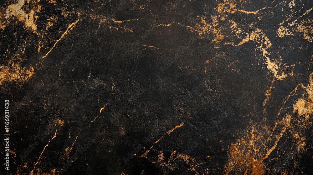Fototapeta premium Textured Black and Gold Marble Background with Organic Veins for Elegant Design