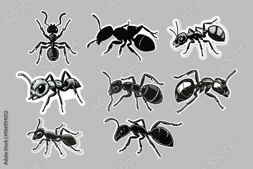 set of ants vector illustration