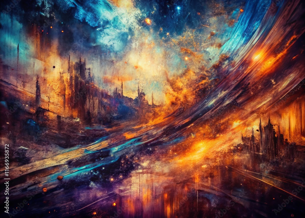 Dark Grunge Abstract Background - Long Exposure Texture