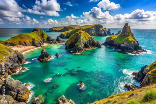 Dramatic Coastal Scene: Kynance Cove, Cornwall, England photo