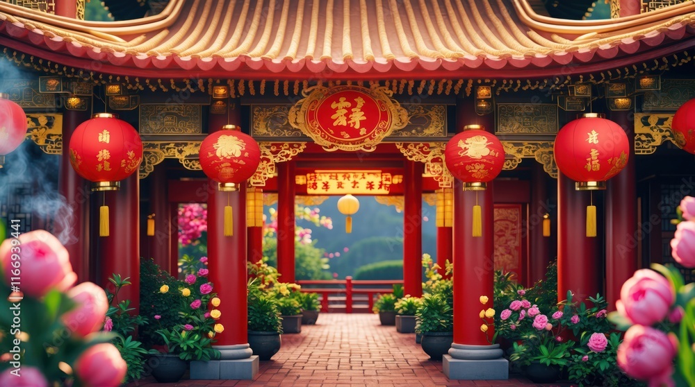Obraz premium vibrant chinese new year celebration theme