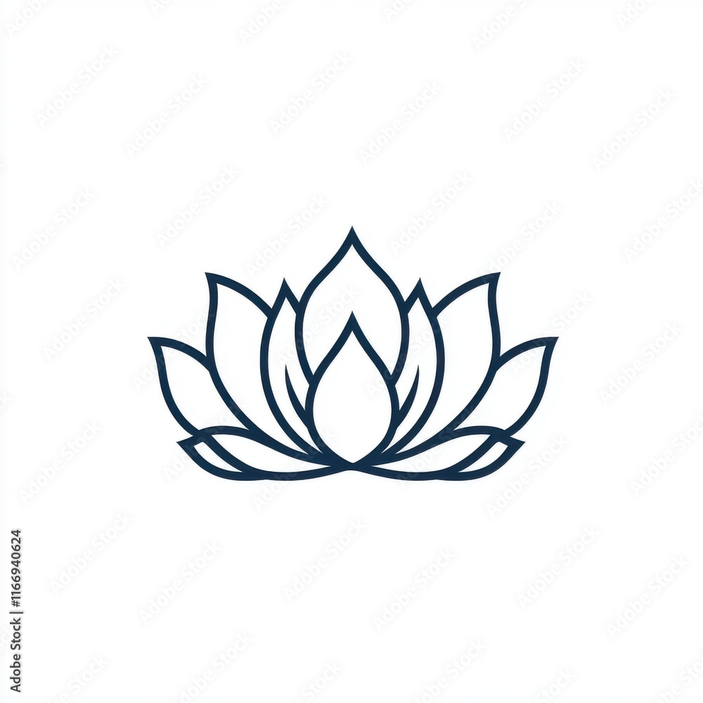 Elegant lotus flower illustration in a minimalist style, conveying tranquility and beauty. Elegant lotus flower illustration in a minimalist style, conveying tranquility and beauty.