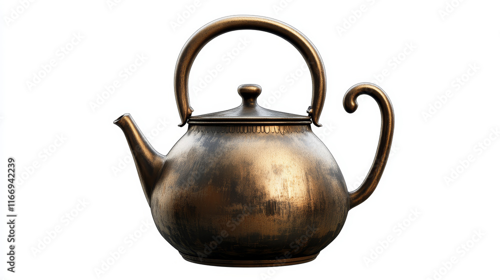 Cartoon teapot, classic metal kettle with curved spout and a sturdy handle. Isolated vector household utensil for boiling water. Practical and traditional kitchen utility, kitchenware, home appliance Cartoon teapot, classic metal kettle with curved spout and a sturdy handle. Isolated vector household utensil for boiling water. Practical and traditional kitchen utility, kitchenware, home appliance