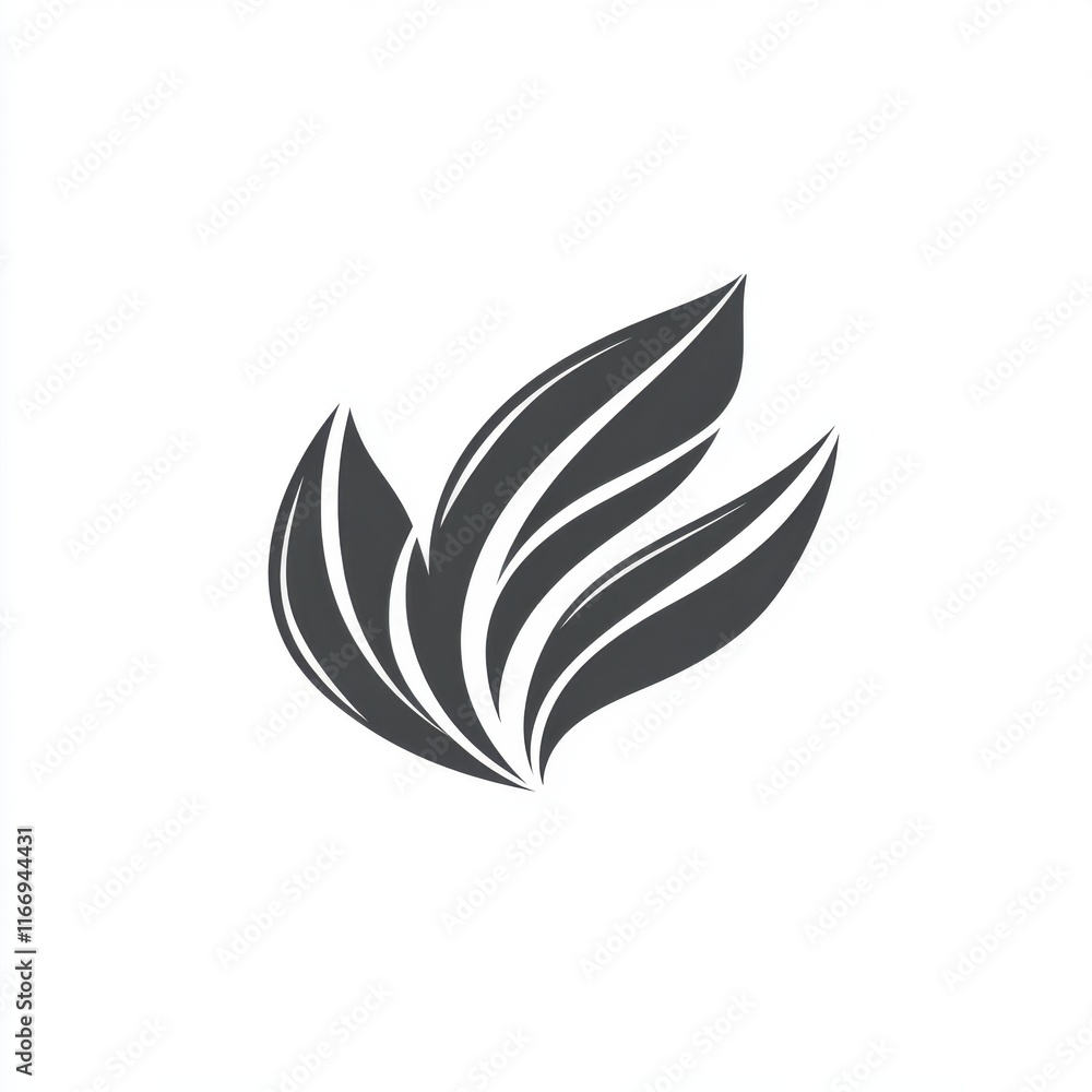 Stylized illustration of three elegant leaves on a clean white background. Stylized illustration of three elegant leaves on a clean white background.