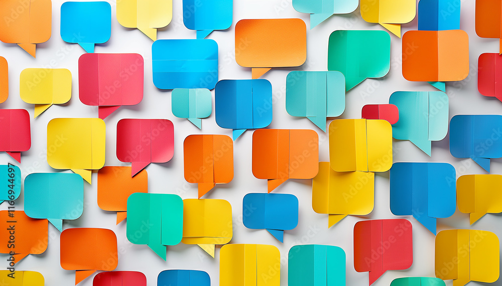 Colorful speech bubbles paper Colorful speech bubbles paper