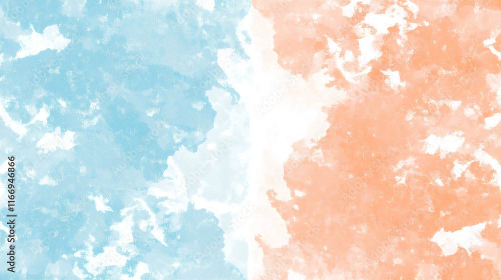 Fototapeta premium Warm and inviting orange and blue watercolor abstract decorative background