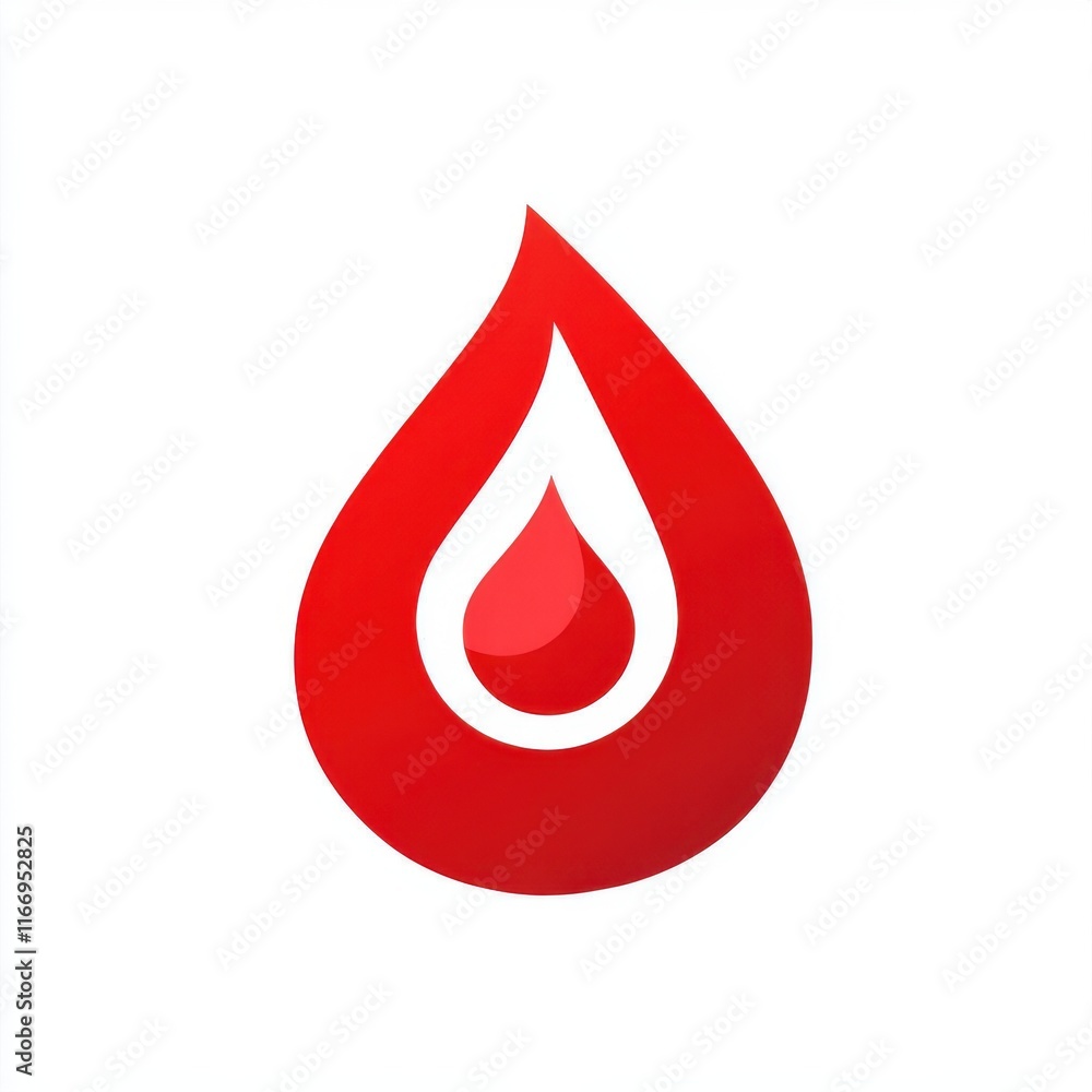 A vibrant red droplet symbolizing health and vitality, set against a clean white background. A vibrant red droplet symbolizing health and vitality, set against a clean white background.