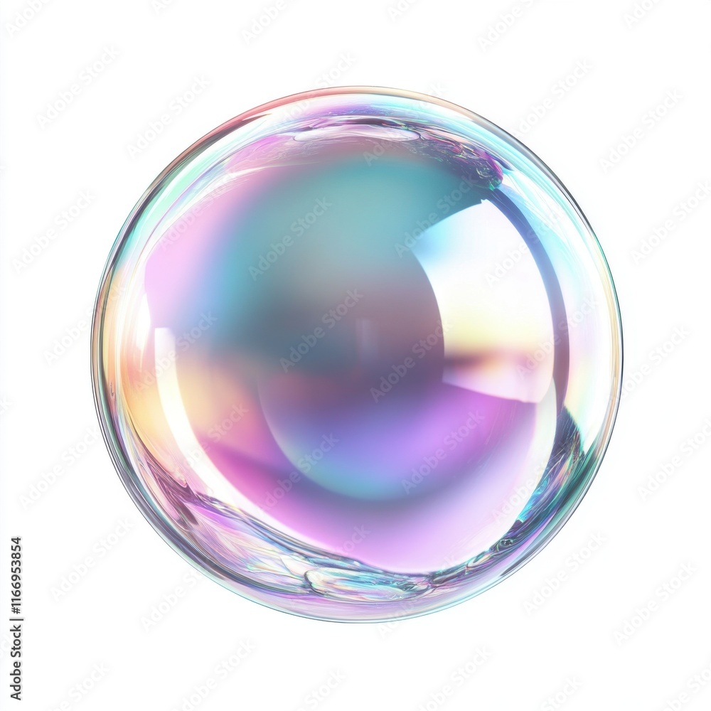 Obraz premium A vibrant, iridescent soap bubble reflecting colors in a mesmerizing swirl.