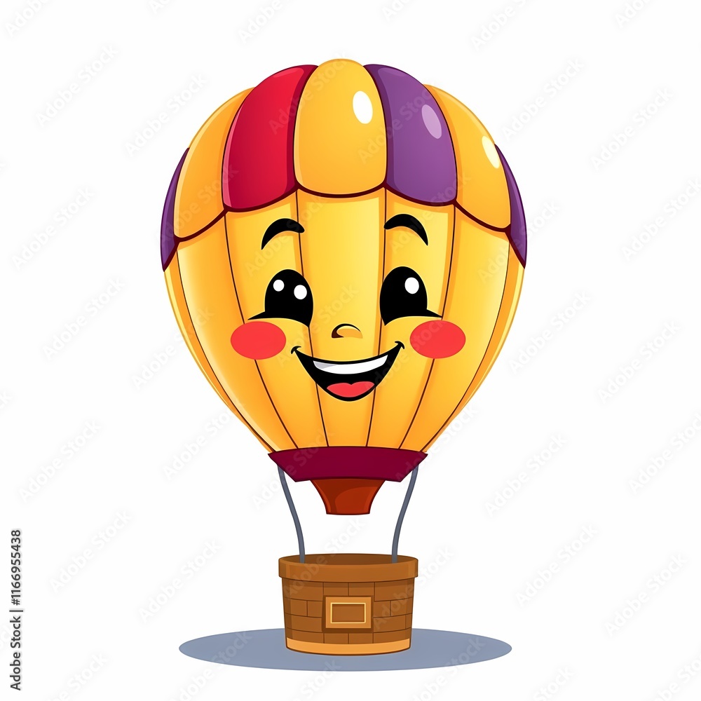 Happy Hot Air Balloon Cartoon Character Happy Hot Air Balloon Cartoon Character