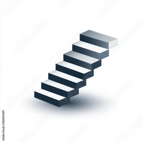 Wallpaper Mural Stylized gray and white staircase ascending into the void, symbolizing progress and opportunity. Torontodigital.ca
