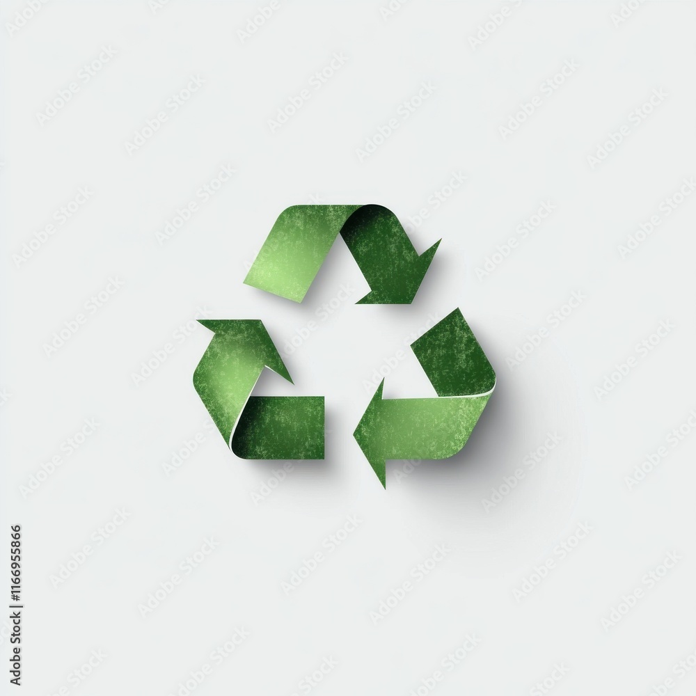 Obraz premium Eco-friendly green recycling symbol showcasing sustainability and conservation efforts.