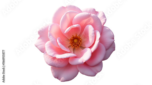 Pink Rose Isolated on a Transparent Background.