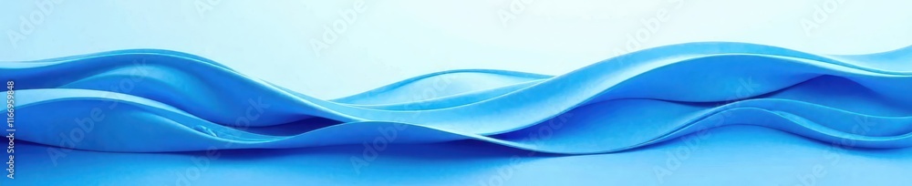 Obraz premium Fluid blue lines forming abstract wave, calming serene design, shadow, soft, background