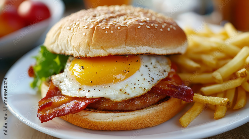 USA cuisine menu, American food dishes and lunch, vector restaurant meals. US American traditional snacks and salads menu, hot dog and french fries with ketchup and mustard, fried eggs with bacon USA cuisine menu, American food dishes and lunch, vector restaurant meals. US American traditional snacks and salads menu, hot dog and french fries with ketchup and mustard, fried eggs with bacon