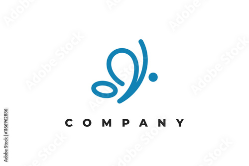 letter d abstract butterfly logo design