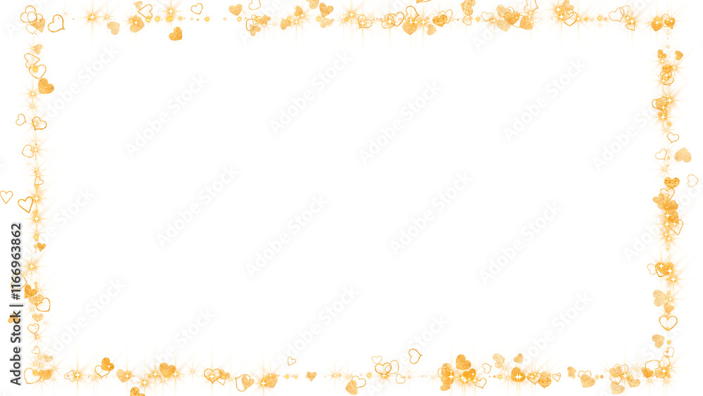 valentine hearts frame golden shiny glowing stars border on black background, love romantic design element valentine hearts frame golden shiny glowing stars border on black background, love romantic design element