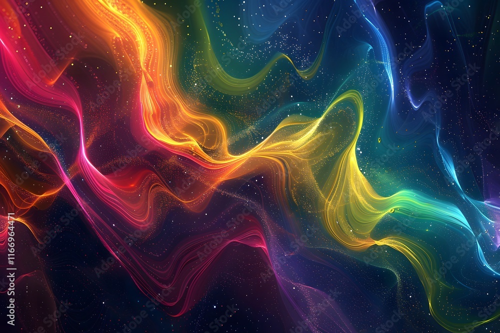 Obraz premium An abstract swirl of vibrant colors creating a mesmerizing cosmic effect.