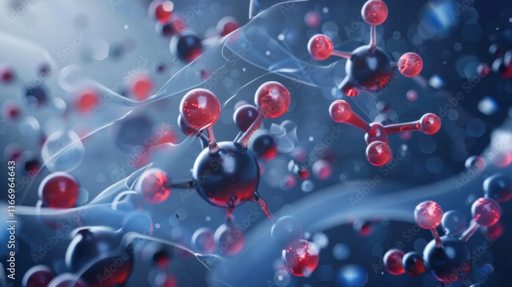 3D molecular visualization of enzyme protein binding in glowing lab setup 3D molecular visualization of enzyme protein binding in glowing lab setup