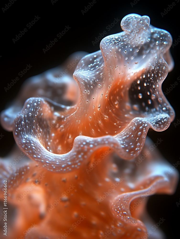 Abstract Orange And White Fluid Sculpture