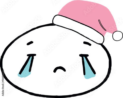 Japanese kawaii faces in New Year's hats.