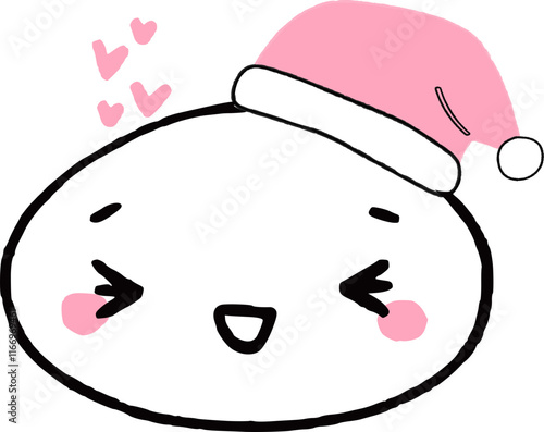 Japanese kawaii face in a New Year's hat.