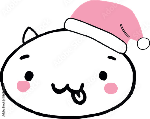 Japanese kawaii face in a New Year's hat.