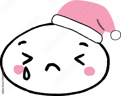 Japanese kawaii faces in New Year's hats.