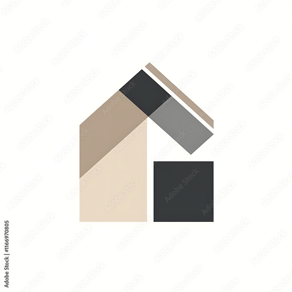 Modern house design concept urban setting graphic illustration