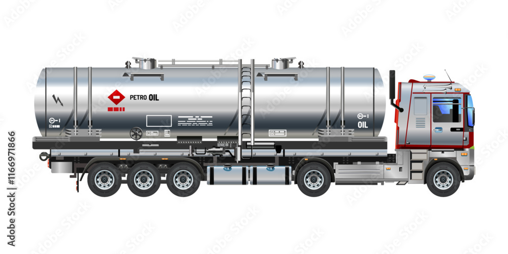 Petroleum liquid oil tanker truck semi trailer heavy cargo industries 3D vector Illustration Petroleum liquid oil tanker truck semi trailer heavy cargo industries 3D vector Illustration
