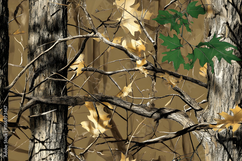 Real-Tree Seamless Camouflage for Hunting and Tactical Use