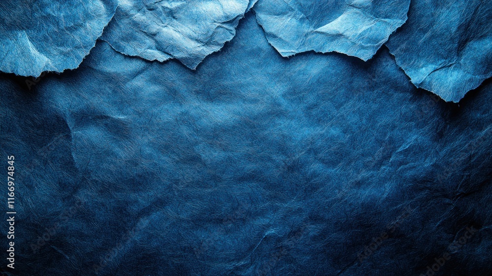 Fototapeta premium Torn blue paper texture background.